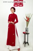 AD0018 - Áo dài Truyền thống Thêu tay Chiêu Hoa