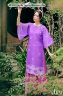 AD0090 - Áo dài Organza Khuê Văn - Tím - Freesize (Chỉ lớp ngoài)