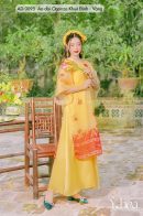 AD0095 - Áo dài Organza Khuê Đình - Vàng - Freesize (Chỉ lớp ngoài)