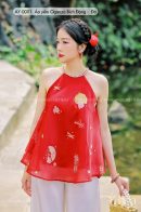 AY0001 - Áo yếm Organza Bích Động - Đỏ