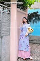 AD0184 - Áo dài linen hoa Ý Lan