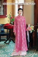 AD0234 -Áo dài lụa tơ tằm tay chẽn Phúc Châu - Hồng phúc thọ