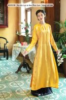 AD0238 - Áo dài Lụa tơ tằm Phúc Lan - Vàng cúc sen