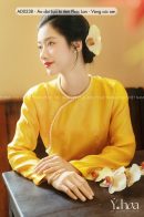 AD0238 - Áo dài Lụa tơ tằm Phúc Lan - Vàng cúc sen