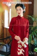 AD0233 - Áo dài lụa tơ tằm tay chẽn Phúc Châu - Đỏ ổ sen
