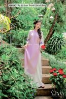 AD0240 - Áo dài linen Thanh Cẩm cổ đứng