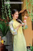AD0241 - Áo dài linen Thanh Hạ cổ đứng