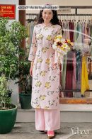 AD0242 - Áo dài linen hoa Y Nhi