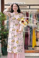 AD0242 - Áo dài linen hoa Y Nhi